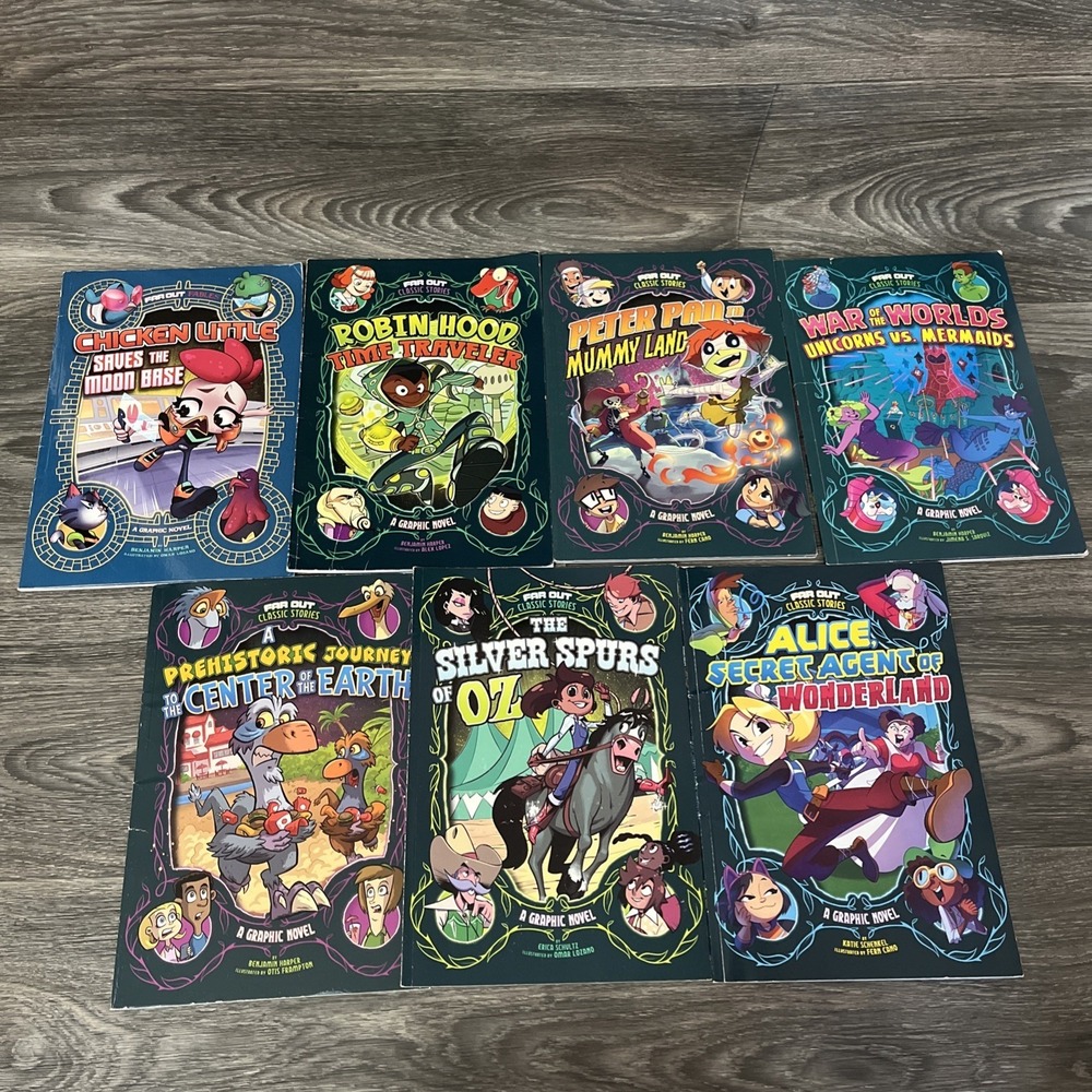 Lot Of  7 Far Out Fables & Classic Stories Graphic Novels By Benjamin Harper